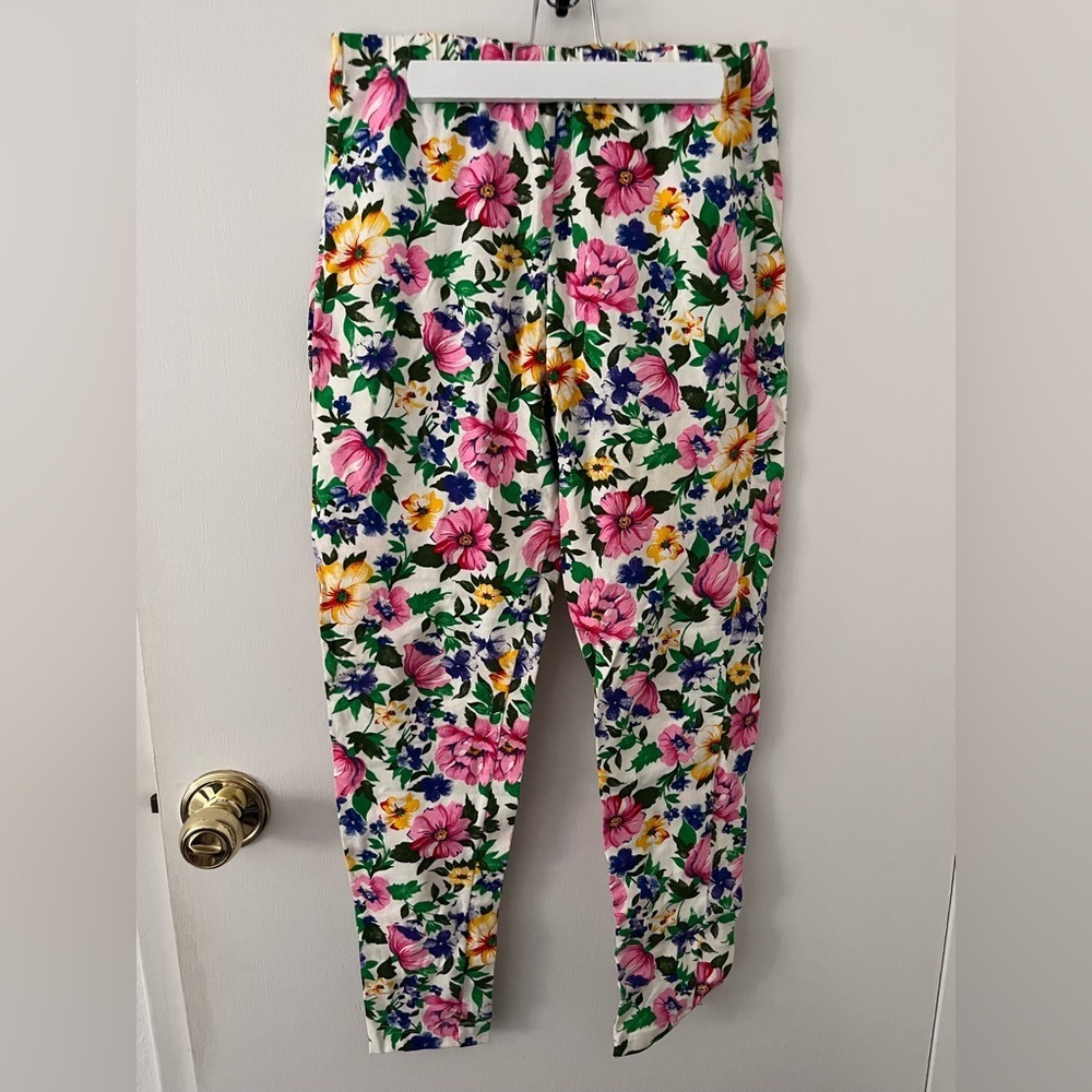 Vintage Earthquake of San Francisco Vibrant Multicolor Floral Pants Women’s M